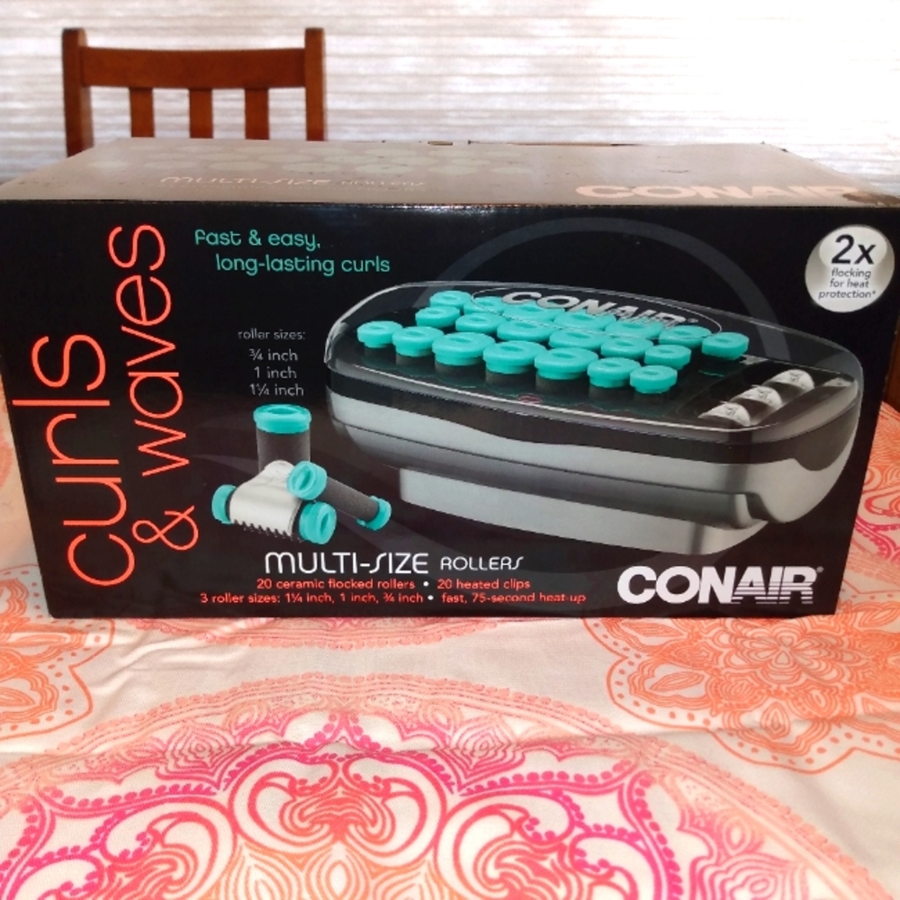 Conair Curls and Waves Hot Roller Set new in box